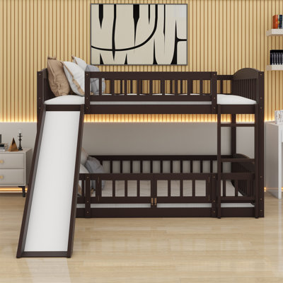 Bunk Bed With Slide,Fence And Ladder