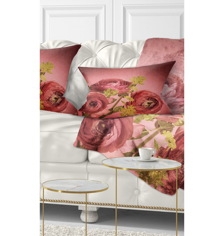 Coussin lombaire à fleurs floral renoncule