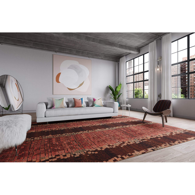 Tesserae Wool Striped Area Rug, Rectangle 12' x 16'