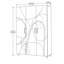 Armoire murale abstraite à 3 portes de 47 po de large Aurelia