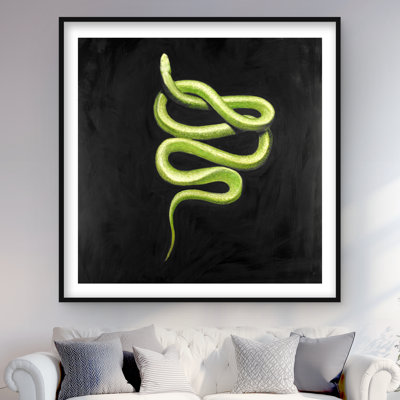 Green Snake - reproduction encadrée mate pour décoration de reptile