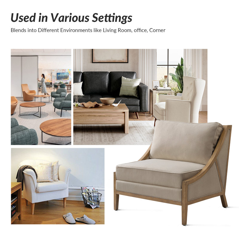 Roeline Farmhouse Oversized Wood Accent Chair