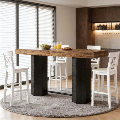 Table bistro avec motif grain de bois