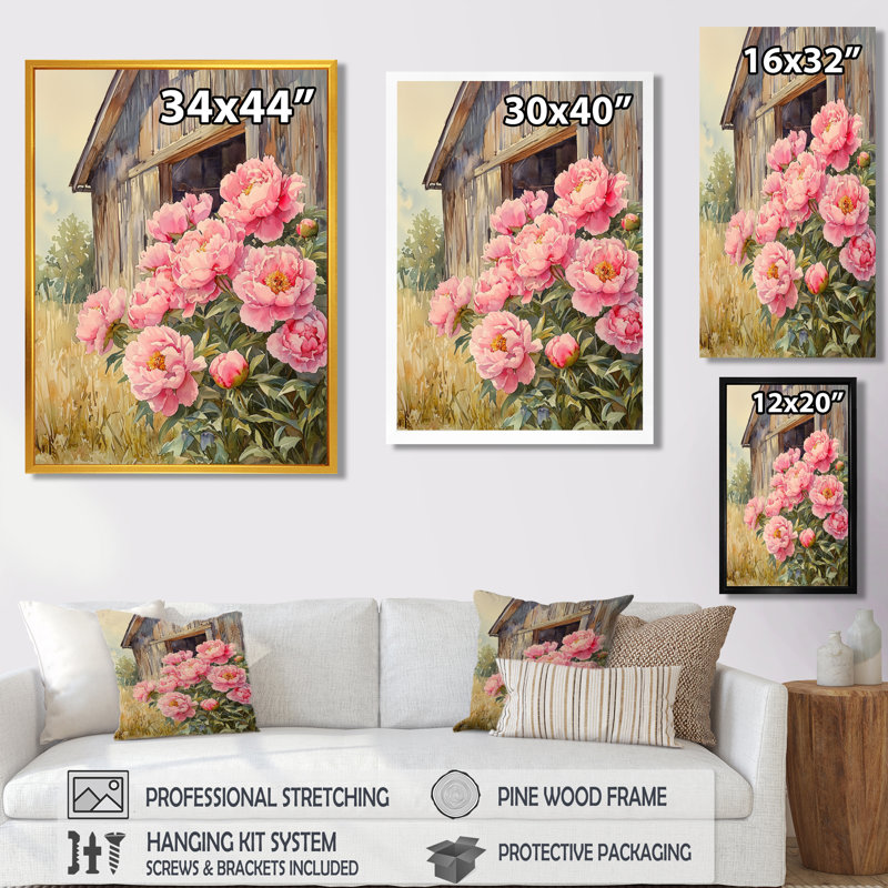 Barritt - Floral Wall Art, H 20 po x l 12 po, Reproduction encadrée d'une seule photo, Doré
