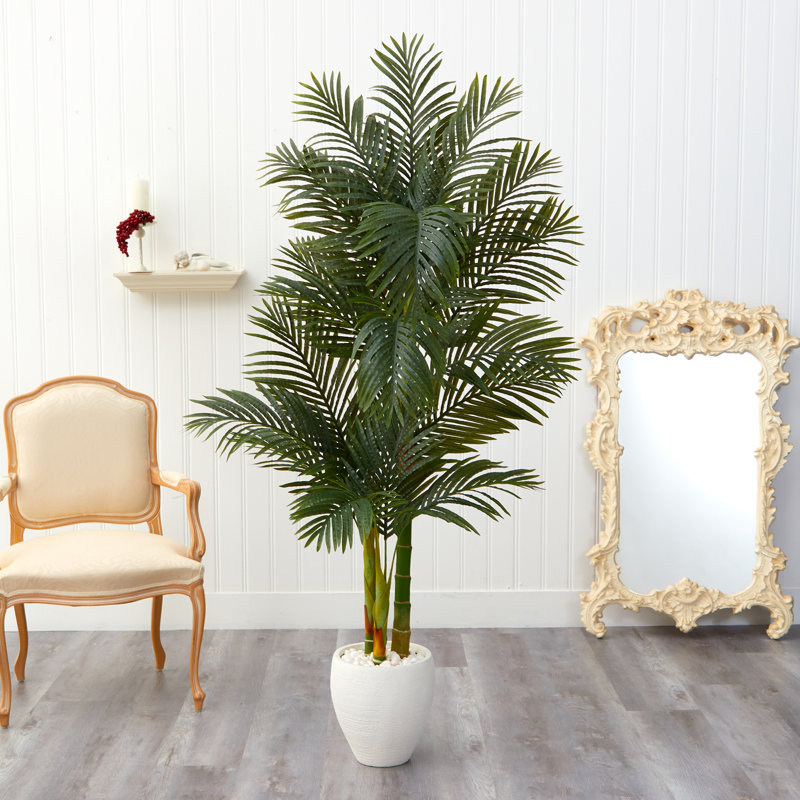 72'' Faux Palm Tree in Clay Planter