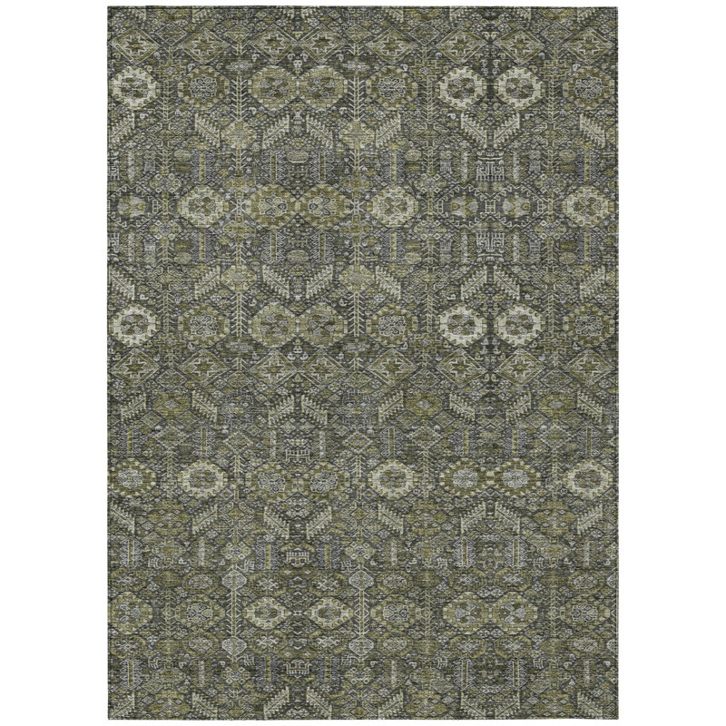 Benninger Washable Floral Indoor / Outdoor Rug, Rectangle 5' x 7'6"