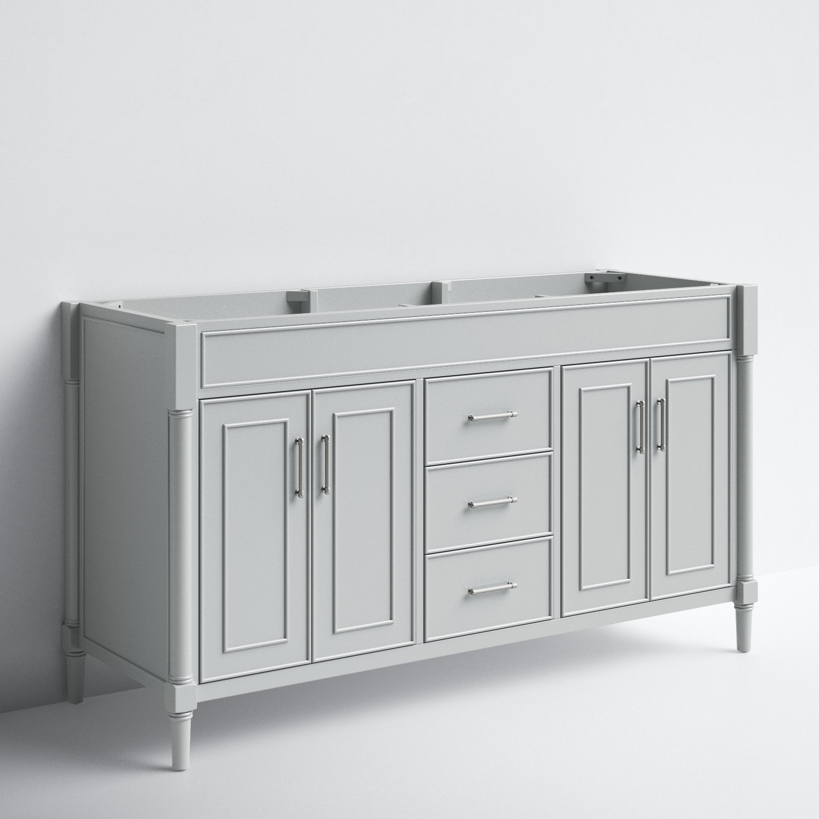 Addison 60" Double Bathroom Vanity Base, Light Gray