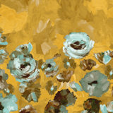 Julie Feels Home Glitter/Shimmer Paeonia Flowers and Plain Twinwall Design 4-panel Wall Mural