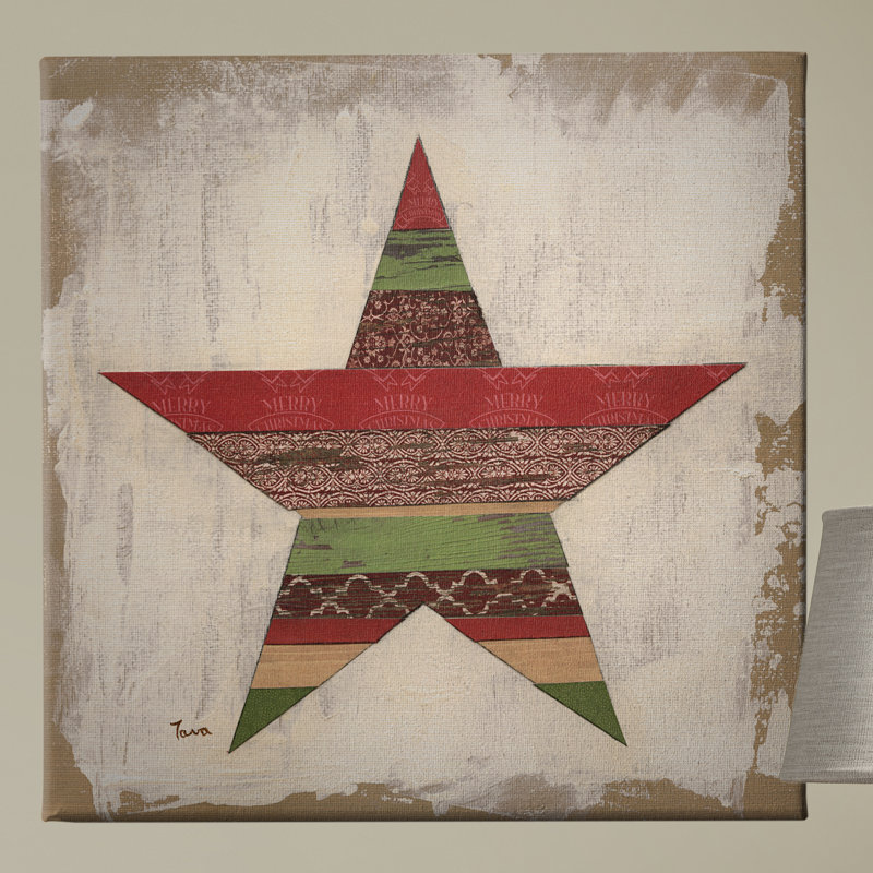 « christmas star », impression sur toile tendue, H 16 po x l 16 po x P 1,5 po