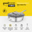 GF900266 Good Food in partnership with Tower 28cm Multi-Pan with Tempered Glass Lid, 10x Stronger Ceramic Non-Stick Coating, Induction Compatible and Oven Safe, Stainless Steel