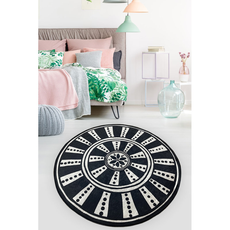 Luxurious Polyester Carpet (1 Piece), 55.1 x 55.1 inches | 100% Polyester, Pile Height: 0.4 inches, Sponge Height: 0.2 inches | Non-Slip Underside, Digital Printing, Machine Washable, Perfect for Living Room & Bedroom