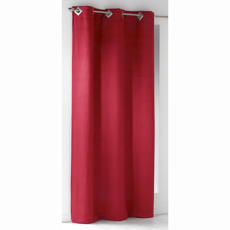 Panneau de rideau simple obscurcissant avec œillets Suedine, Rouge