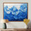 Blanc sur velours bleu jonquilles Bloom III - Jonquilles, art mural