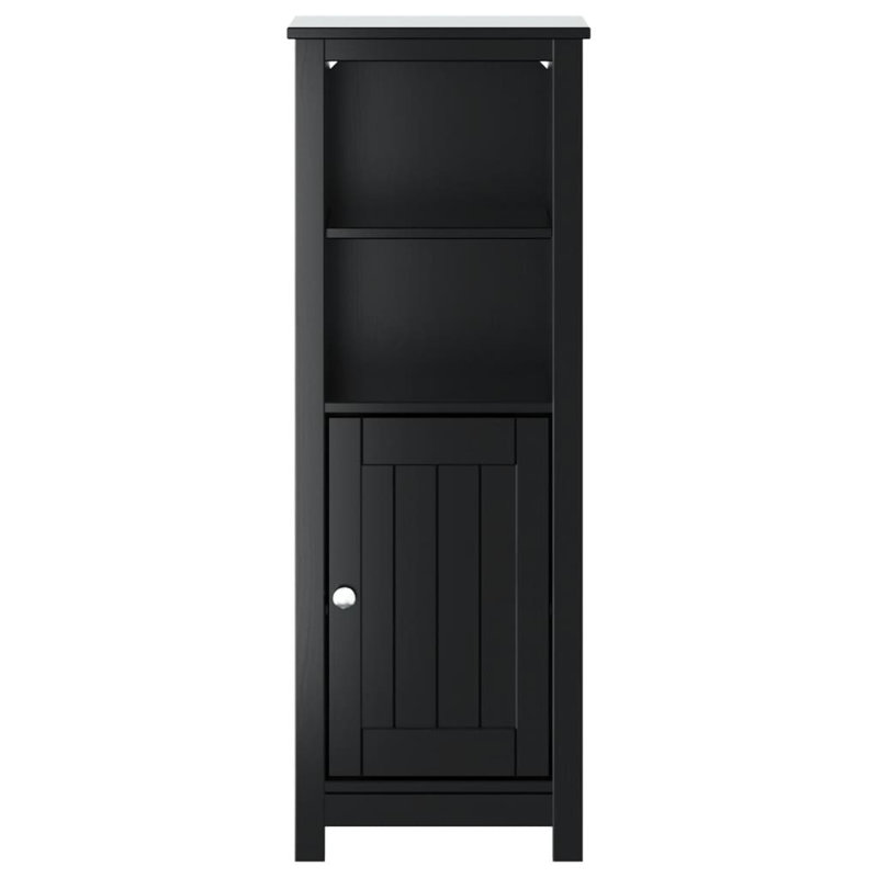 Abhik Solid Wood Wall Mounted Required Bathroom Cabinet, Black
