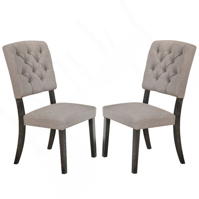 Ensemble de 2 chaises d'appoint avec siège et dossier rembourrés en tissu
