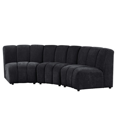 Myriad Channel Tufting 3 Pieces Modular Armless Chair
