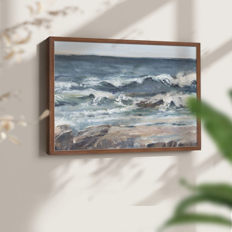 «Ocean Breakers II», reproduction encadrée, H 8 po x l 10 po, Noyer