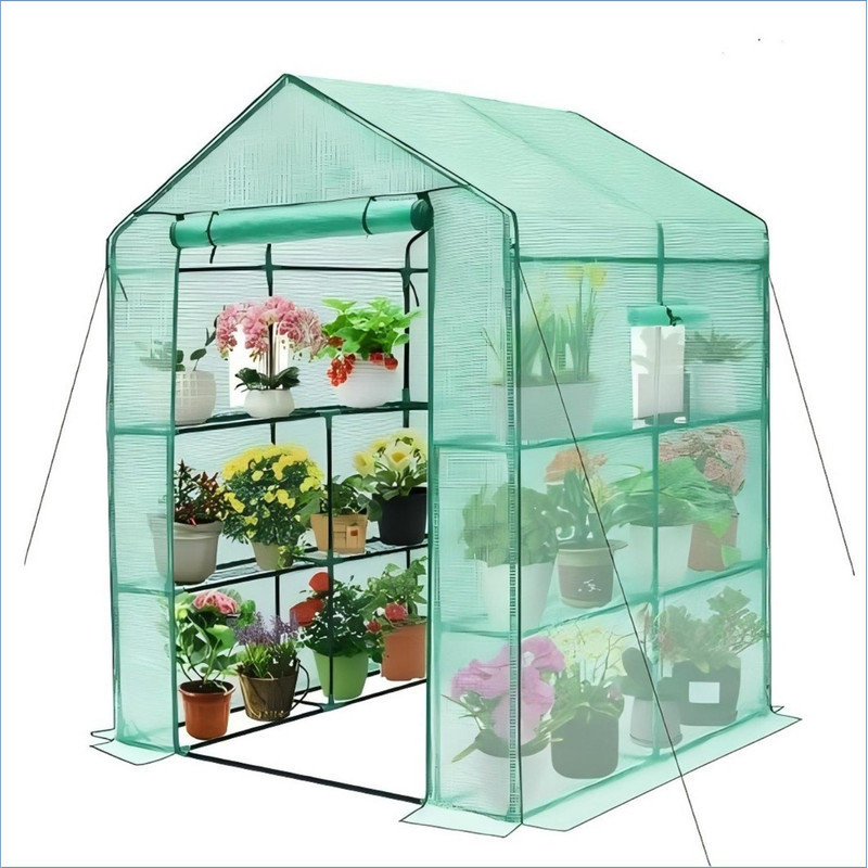 Mini Walk-in Greenhouse 56×83×75Inch, Portable Flower Garden Plant Kit Outside, Heavy Duty Small Plant House with Thicken PE Cover and Steel Frame, for Garden, Outdoors, Indoors