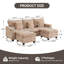 Canapé d'angle réversible moderne à 5 places en chenille avec borne de recharge-345247560