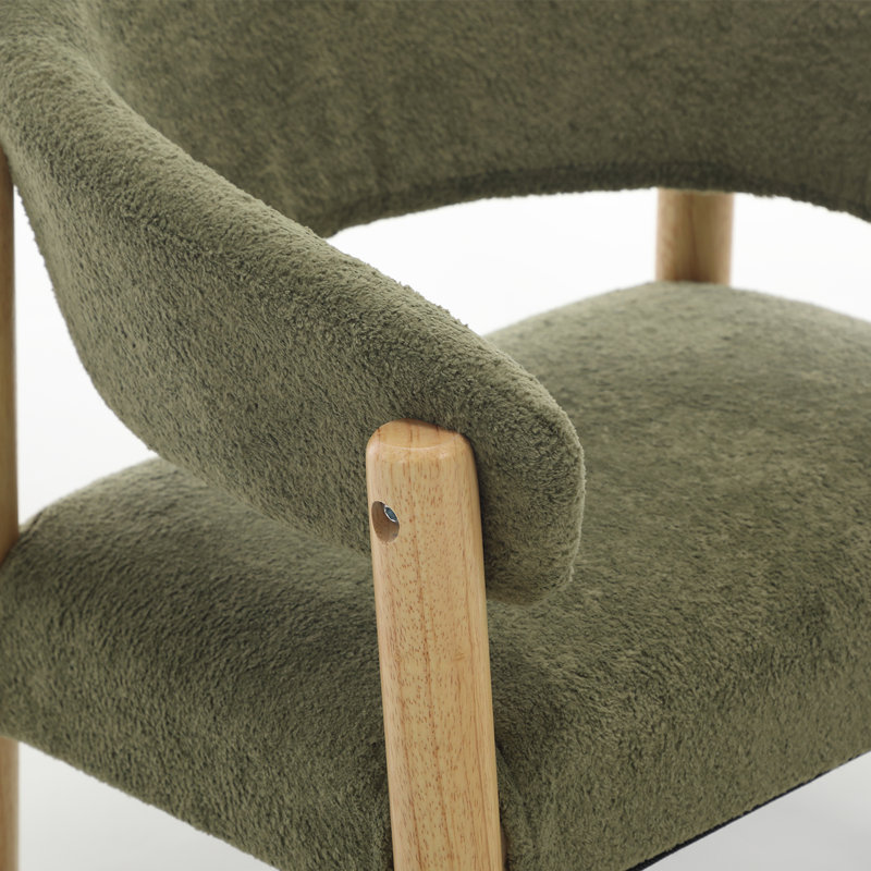 Kids' Upholstered Armchair - Plush Faux Fur Finish With Solid Wood Legs - Cozy Reading Chair For Toddlers (White, Beige, Green)