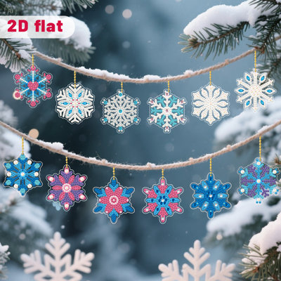 Ensemble de 12 ornements suspendus en forme de flocon de neige bricolage, décoration de Noël en acrylique pour fenêtre d'hiver