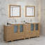 Ensemble de meuble-lavabo autoportant à double cuve 84 po avec plateau en céramique et miroirs assortis Brescia-106870354