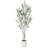 84" Faux Olive Tree in White Planter, Lifelike Fake Olive Plant for Indoor and Outdoor Decor -107834264