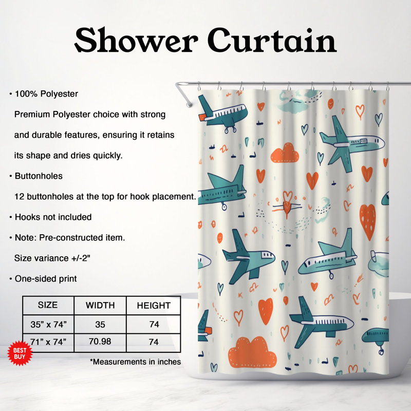 Vidolina Abstract Shower Curtain, 74"H x 71"W