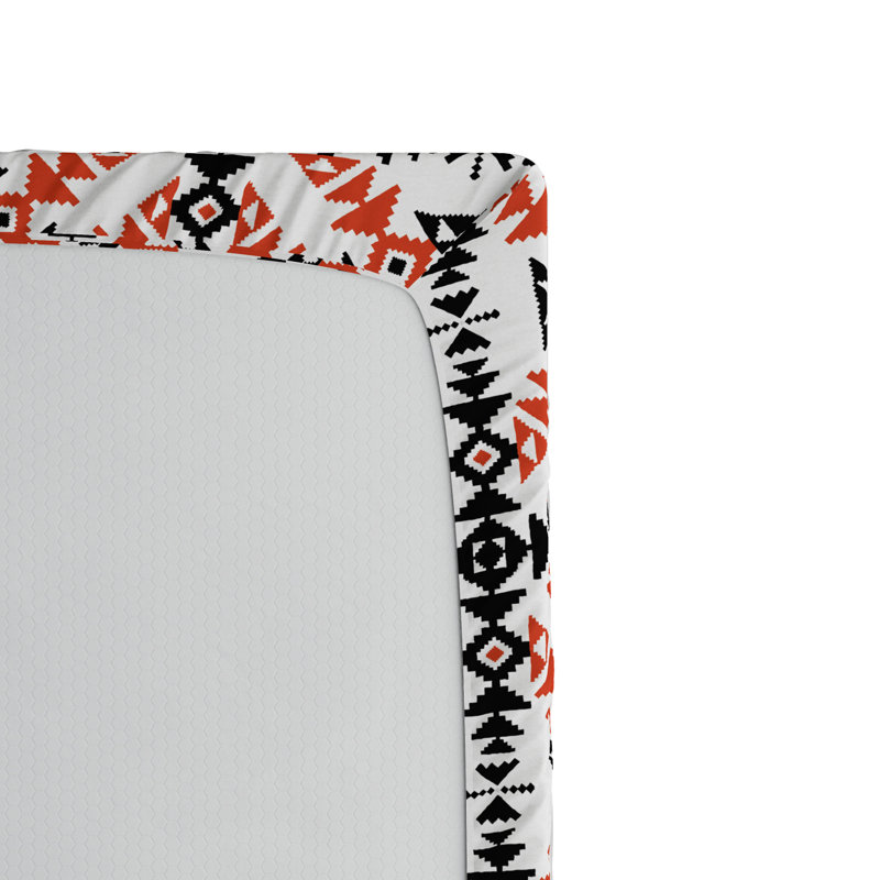 Microfiber Geometric Fitted Sheet, Twin Fitted Sheet