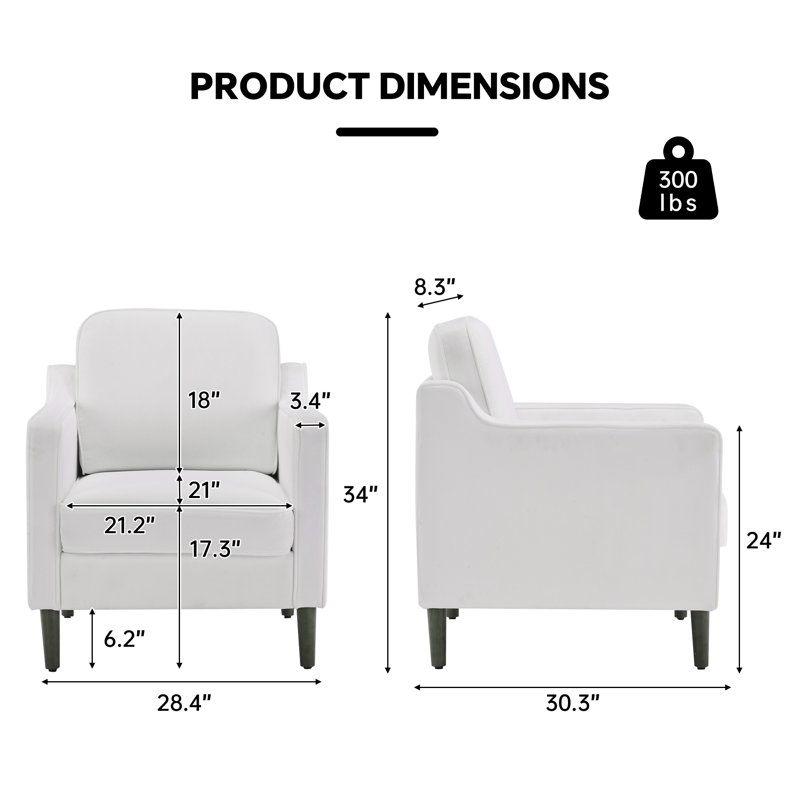 Fauteuil Greydy Irving, Velours ivoire