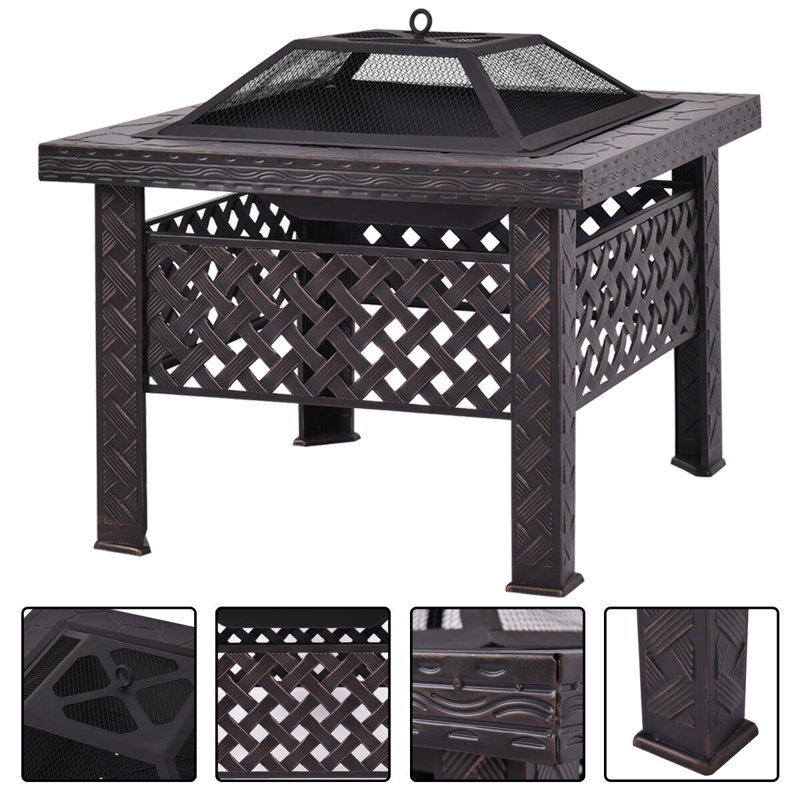 Early Square Steel Wood Burning Smokeless Fire Pit