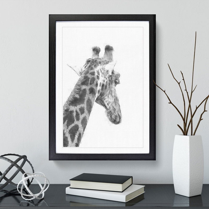 Giraffe Vol.5 - Framed Print, 65cm H x 48cm W x 2cm D, Black Framed