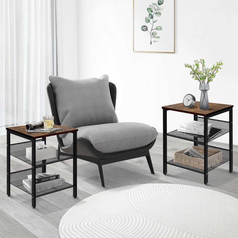 Messai 15.7'' W Metal Nightstand