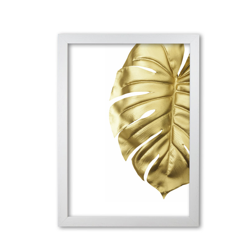 Monstera - Print, White Grain Frame, 42 cm H x 30 cm W x 5 cm D