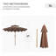Parasol de patio à double volants avec bouton-poussoir inclinable et manivelle-214144365