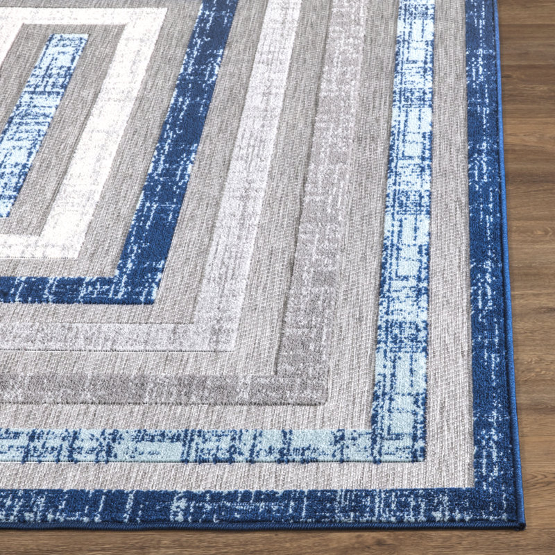 Gibson Geometric Indoor / Outdoor Rug, Rectangle 6' x 9'