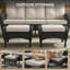 Ensemble de conversation extérieur en résine tressée 7 pièces avec chaises pivotantes et table foyer divisée-819177122-819177117