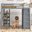 Lit mezzanine polyvalent en bois d'hévéa avec garde-robe, bureau et tablettes pour les espaces familiaux modernes