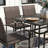 6-Person Rectangular Patio Dining Set With Pe Rattan Chairs