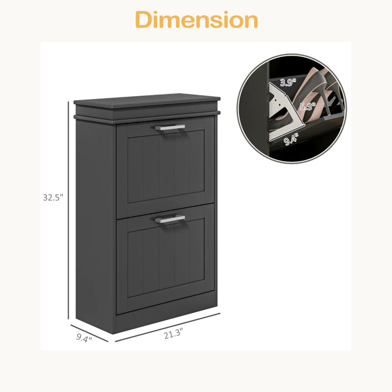 Rangement de couloir, armoire à chaussures, Noir