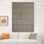 Fabdivine Brown 100% Blackout Linen Roman Shade with Hand Block Print Floral Blinds for Windows, Ideal for French Door, Living or Bedroom, Kitchen, Hall, Thick Linen Fabric, Mahalaxmi-1830826056