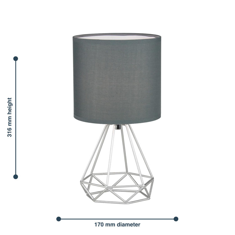 Centerview Metal Table Lamp, Silver, Grey