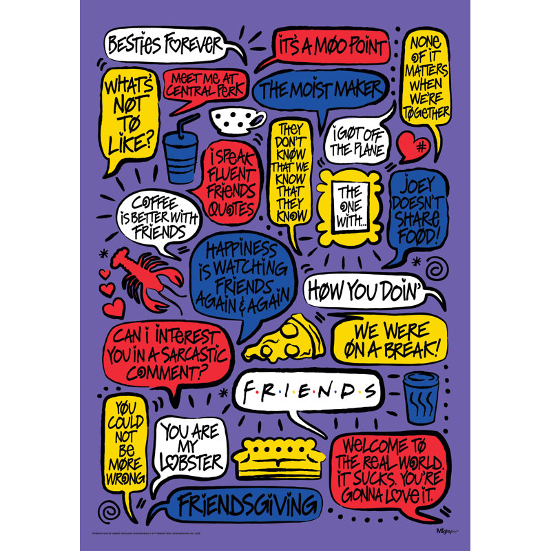 Friends (30Th Quotes) Mightyprint Wall Art