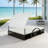 Double Outdoor Chaise Lounge Daybed With Canopy, 5-Position Adjustable Reclining Backrest With Hidden Side Table And Arched Armrests-395863054