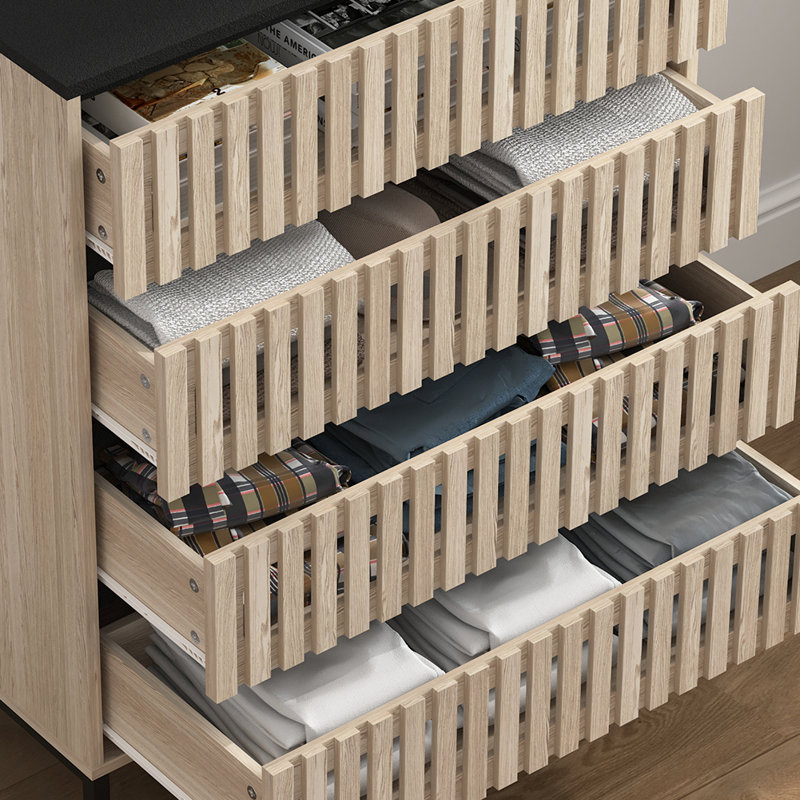 Grille Style 4-Drawer Vertical Chest