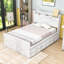 Lit en bois Flickinger avec prises de courant, tête de lit, lit gigogne simple et tiroirs-716396575-716396572