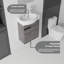 Ensemble de meuble-lavabo mural 16 po avec lavabo et portes à fermeture en douceur pour petites salles de bain-133396995