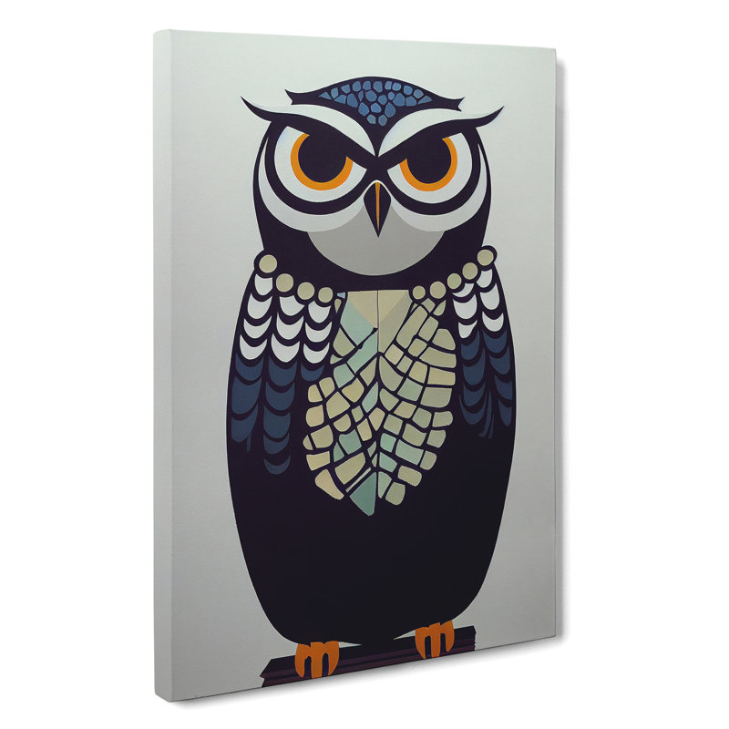 Mysterious Owl - Wrapped Canvas Print, 60cm H x 40cm W x 3cm D