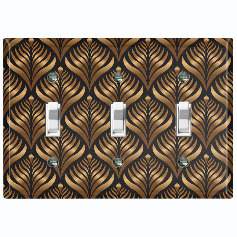 Patterned 3 - Gang Toggle Light Switch Standard Wall Plate