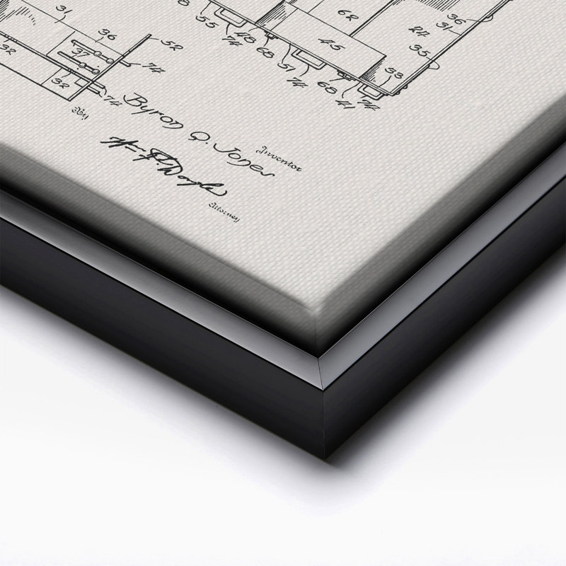 Plan de transport no 3, Black Framed, Canvas, 18"H x 24"W